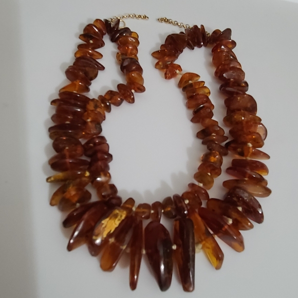 vintage amber Jewelry - Vintage AMBER necklace Double Strand Chunky Estate 19.5" Baltic Honey